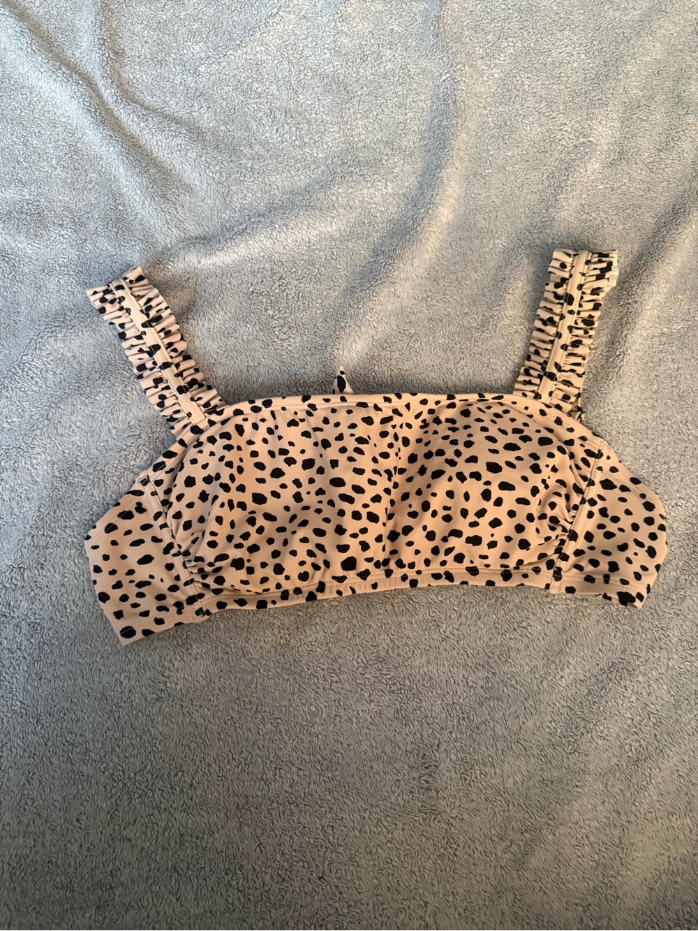 Kona Sol Beige Leopard Print Swim Crop Top